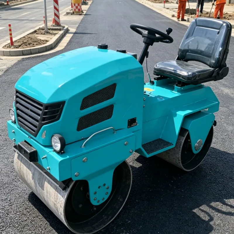 Customized Double Drum Roller Hydraulic Drive Vibratory Compactor 0.8 Ton for Soil Asphalt Pavement Small Construction Site