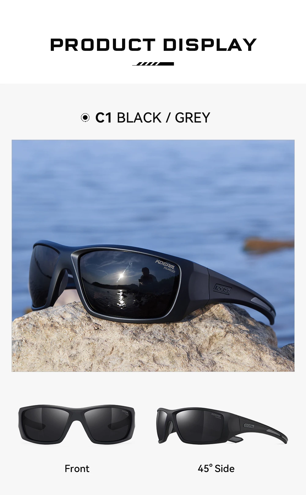 Kdeam Herren Fahrrads onnen brille polarisiert große Elastizität von tr90 Material Reit sonnenbrille 1,2mm Dicke Polarisation gläser – Detail 12