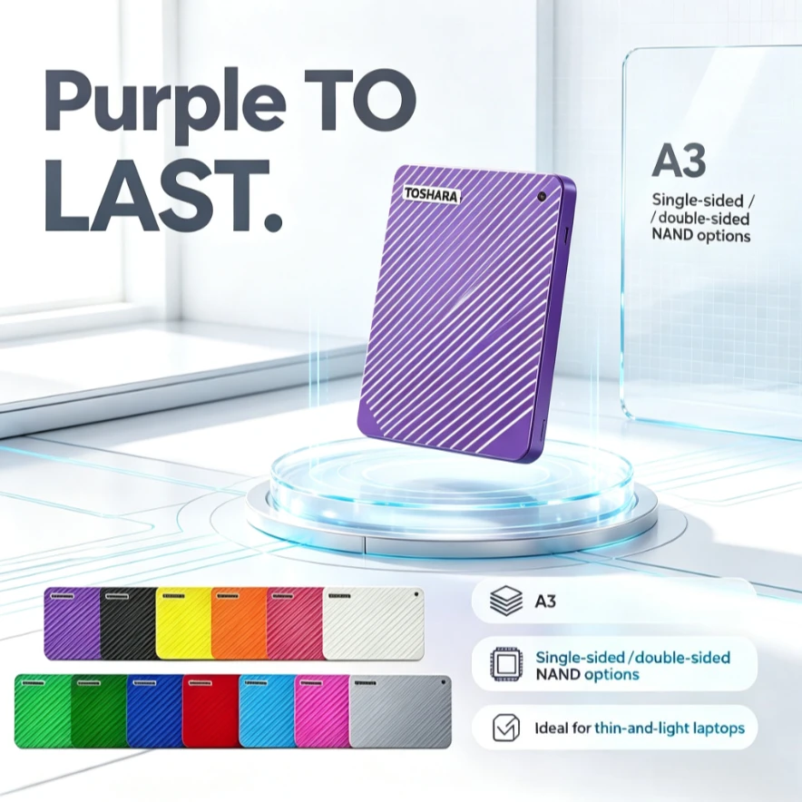 Original A3-5 Portable External Hard Drive Purple/Blue/Gray Large Capacity Storage Disk for Laptop Desktop Notebook Data Backup