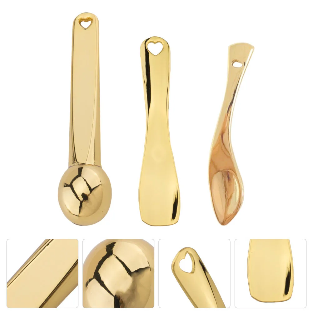 3 stuks oogcrème stok zinklegering mini massager huidverzorging tool draagbare gezichtsmasker lepel essentie bar oogmassage applicator