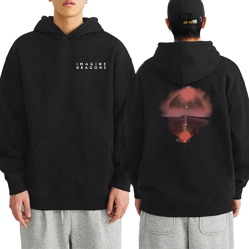 

2025 Hoodie Rock Band Imagine Dragons Loom World Tour Men Women Fashion Hip Hop Long sleeve Oversized Fleece Sweatshirt Unisex