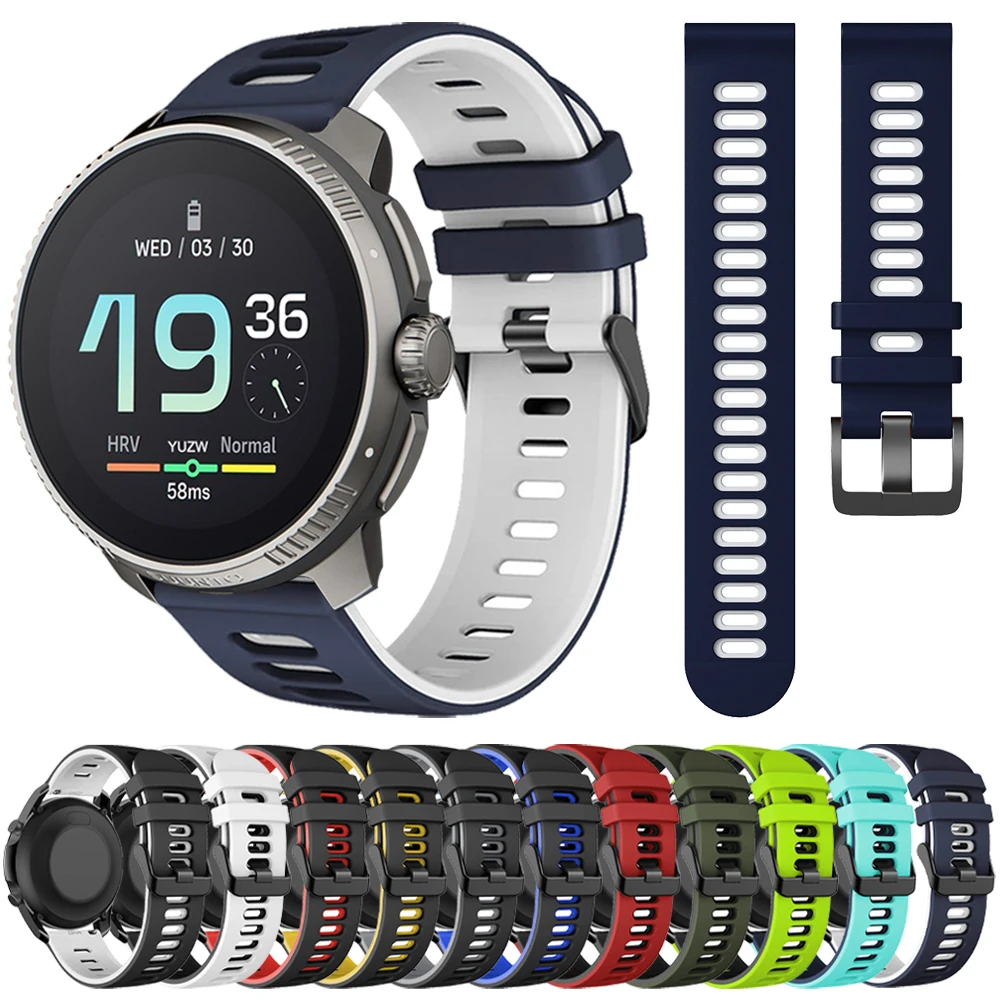 Ремешок 22 мм 20 мм для Suunto RACE/вертикальный ремешок для часов, сменный аксессуар для Suunto 3/5/9 Peak Pro, силиконовый браслет-браслет