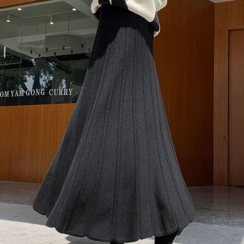 

New Autumn and Winter High-waisted Long Loose Warm Casual Super Fairy Skirt