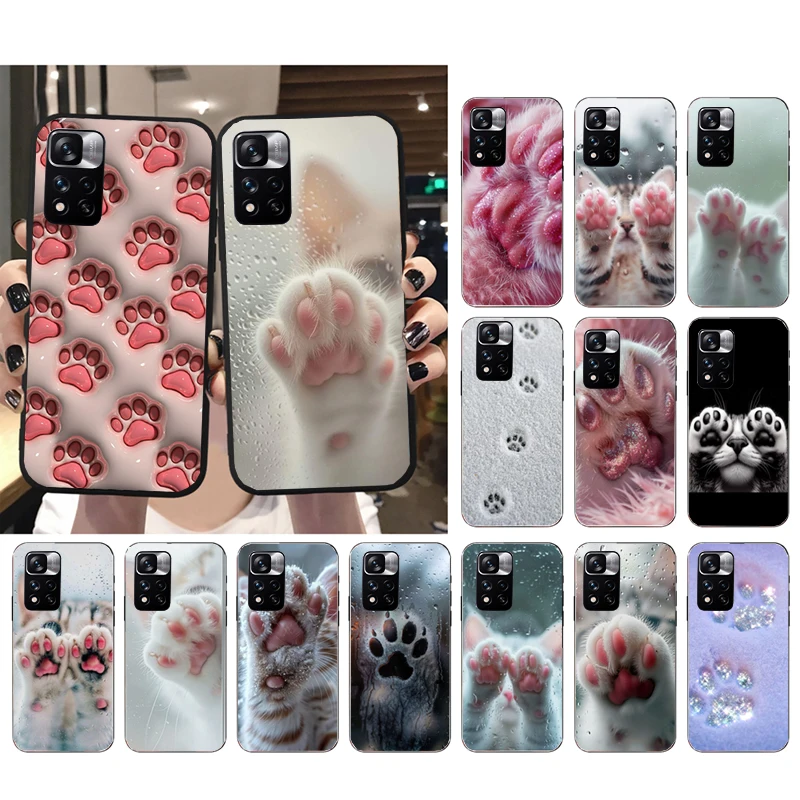 

Cute Cat Paws Phone Case For Xiaomi Redmi note 13 12 Pro 11S 11 10 Pro 10S 12S Redmi 13 14C 10 13C