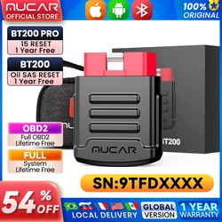 MUCAR BT200 Outils De Diagnostic Automobile Obd 2 Bluetooth Wifi Scanner pour Toutes Les Voitures Auto Obd2 Testeur 15 Réinitialise Diagnostic