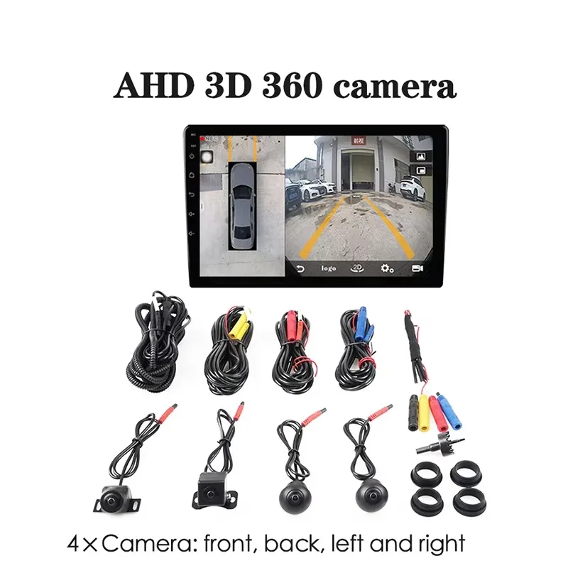 1080P 3D 360 Degree Car Bird Eye Surround View Camera Driving for Android Monitor Car Stereo Radio Universal Multimedia Player