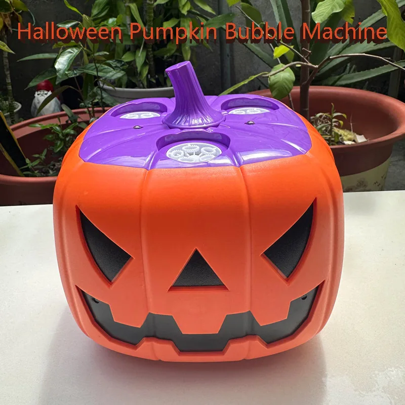 Máquina de burbujas de Halloween, juguete eléctrico de calabaza, fiesta fantasma con sonrisa bonita, máquina automática de soplado de burbujas, juguete de descompresión