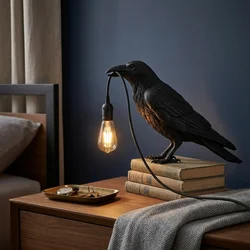 Modern Creative Lucky Bird Table Lamp Resin Animal Bedroom Bedside Living Room Home Decor Lighting Fixture