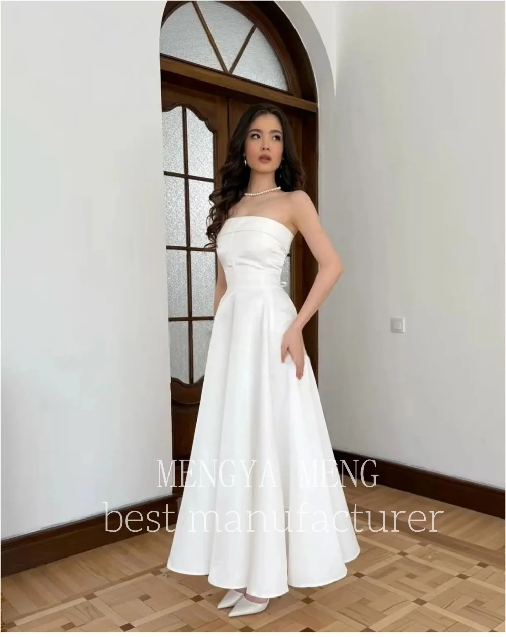 ZHUISHU Customized Elegant Strapless Ball Gown Evening Dress Glamorous Satin Prom Gown Classic Feminine Formal Party Dress 2025