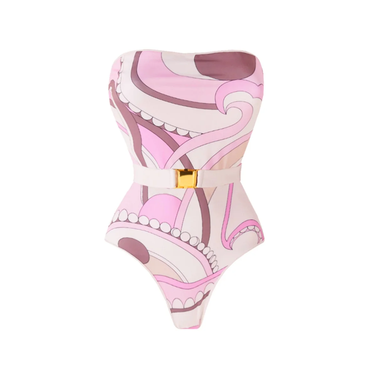 Bandeau 2Pcs Print Swimsuit Women 2026 New Bikini High Cut Swimwear Sexy Swim Suit Push Up Bathingsuit Female Biquini Beachwear