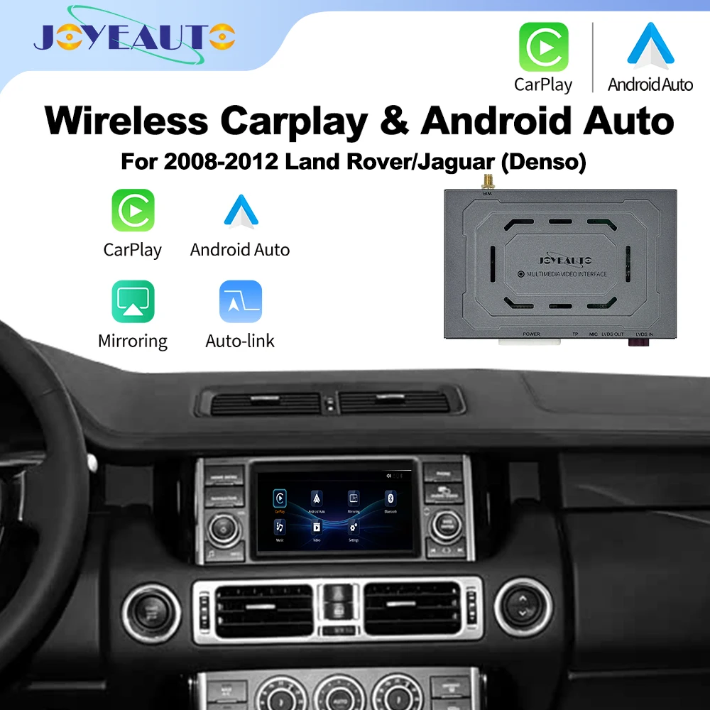 

JoyeAuto Wireless Apple CarPlay Android Auto for Land Rover Discovery & Range Rover Denso 2008-2012 AirPlay Mirror-Link Car Play