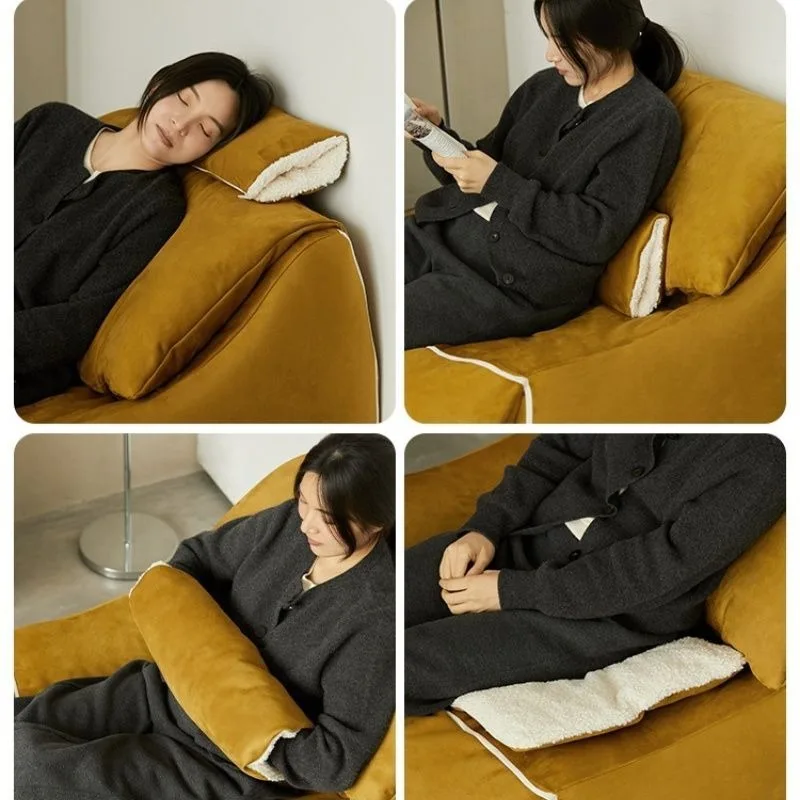 Lazy sofa sleepable and reclining caterpillar, fabric single sofa small apartment
