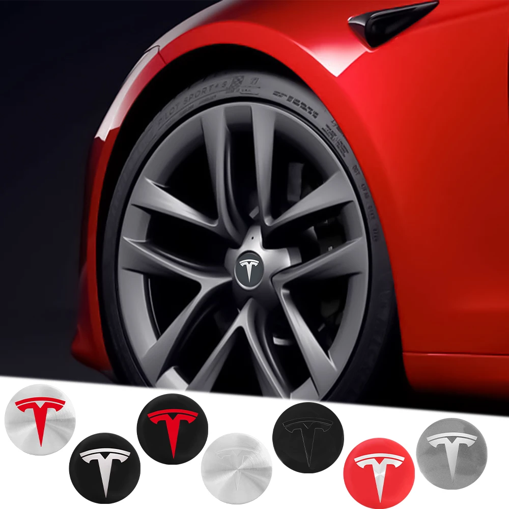 

4Pcs 56/60mm Car Wheel Center Cover Sticker Auto Badge Hub Cap Accessories For Tesla Model 3 Model S Model X Model Y Coil Launch