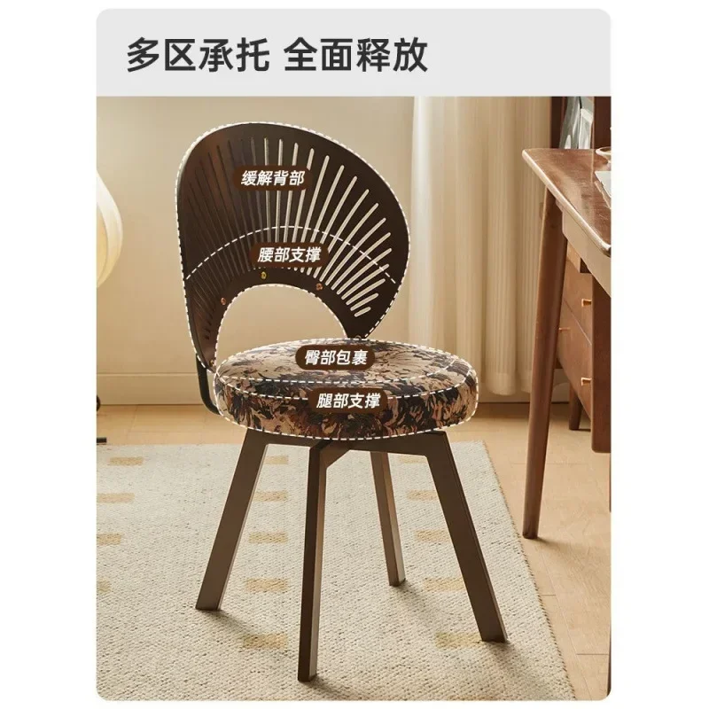 Chair Solid wood home computer chair, bedroom dressing and makeup chair 360 degree rotating living room dining chair