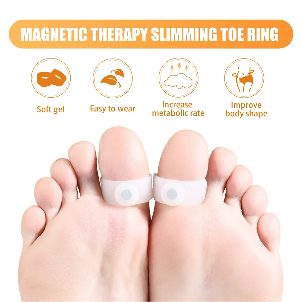 2pairs Magnetic Toe Ring Improve Body Shape Silicone Lose Weight Toe Ring Metabolism Reduce Fat Products Slim Products Pesas