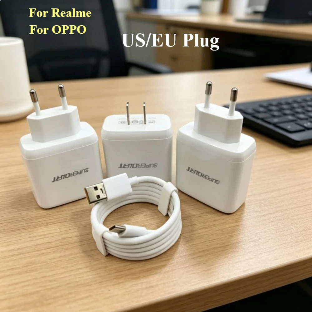 Cargador Oficial SuperDart de 65W, Adaptador de Corriente para Realme 10 Pro Plus, GT Neo2T, GT2, Q5, 9 Pro, 8, 7, 65W Super Dart