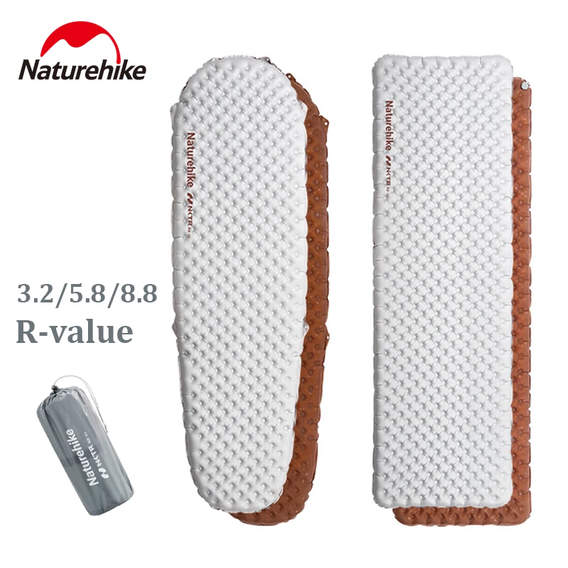 Naturehike-colchoneta inflable ultraligera para acampar al aire libre, almohadilla de dormir cálida de alto valor, 4 estaciones, 3,2/5,8/8,8