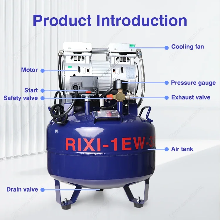 Air compressor manufacturer 32L oil-free air-compressor dentals chair dentals air compressors