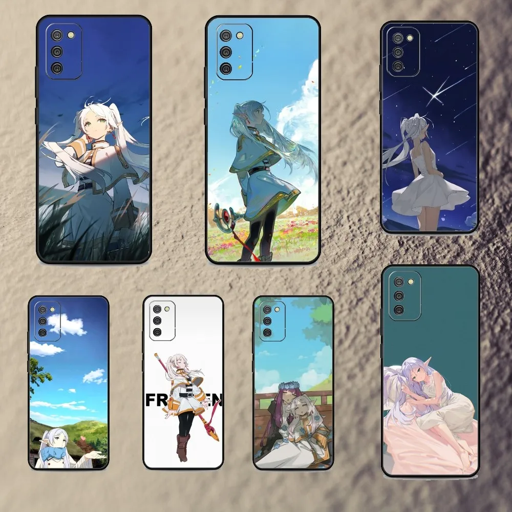 Sousou no Frieren Anime Etui na telefon do Samsung S23,22,21FE 20,10lite 9,8,5plus 6,7edge Note20,20ultra Black Silicone