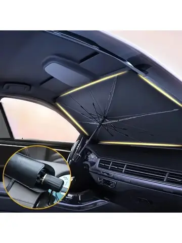 Car Sunshade Umbrella For Auto Shading Car Sun Shade Protector Parasol Summer Sun Interior Windshield Protection Curtain