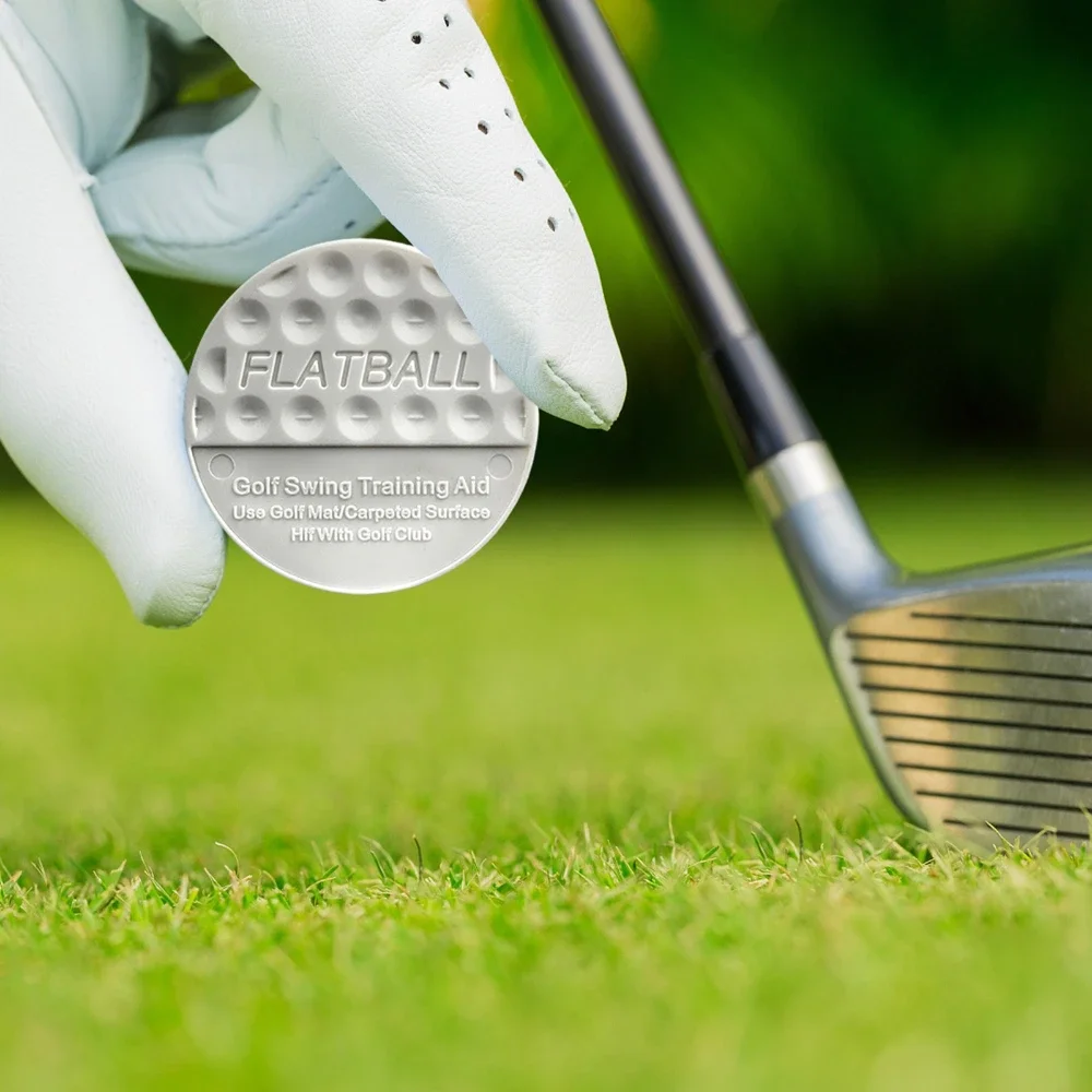 

10 шт. плоских мячей для гольфа, тренажер для отработки ударов, для тренировок в помещении и на улице, для улучшения качества удара, BPQ001