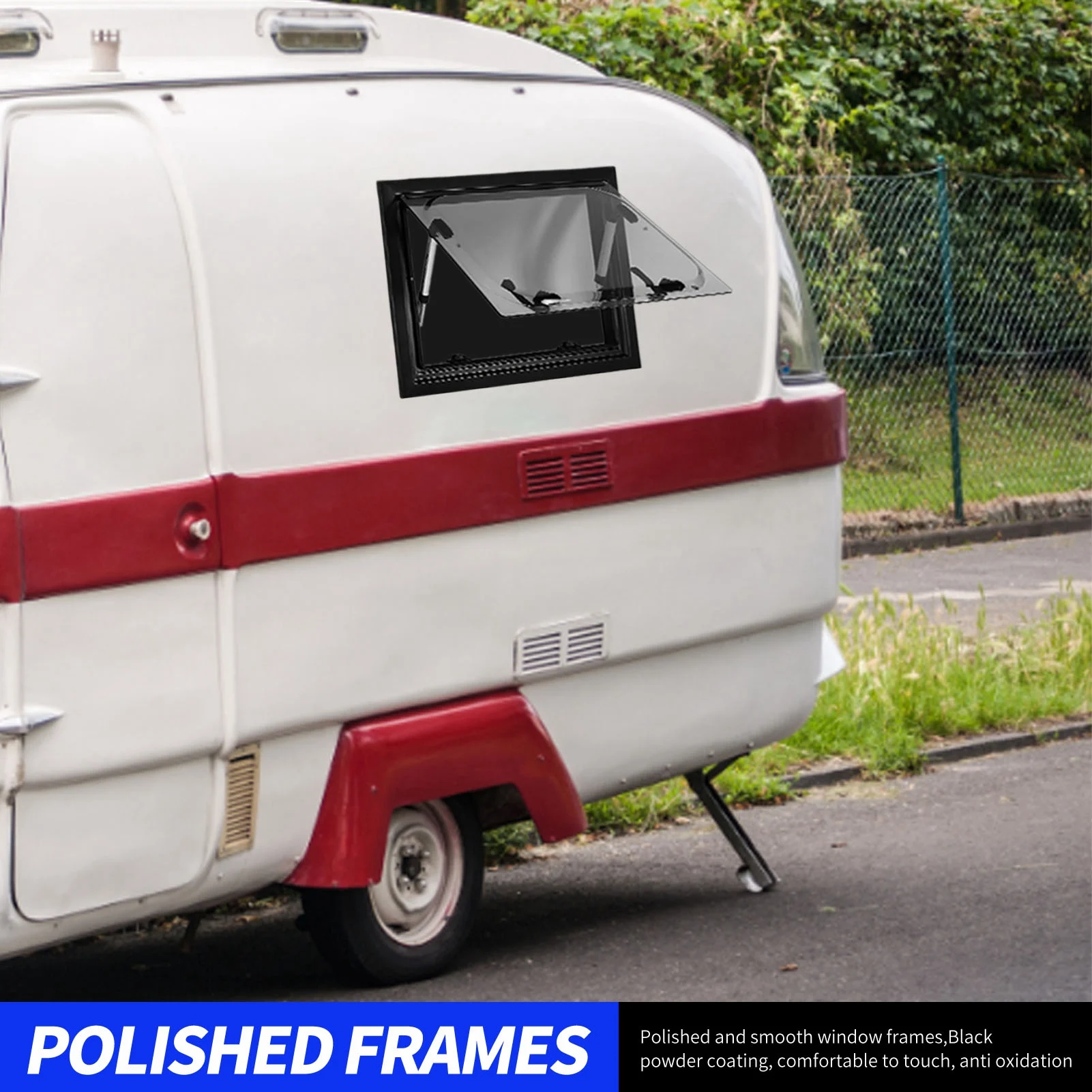 Janela de ventilação para Rv 20 x 12 pol. Janela para Rv push out resistente à prova d'água com tela e guarda-sol para trailer