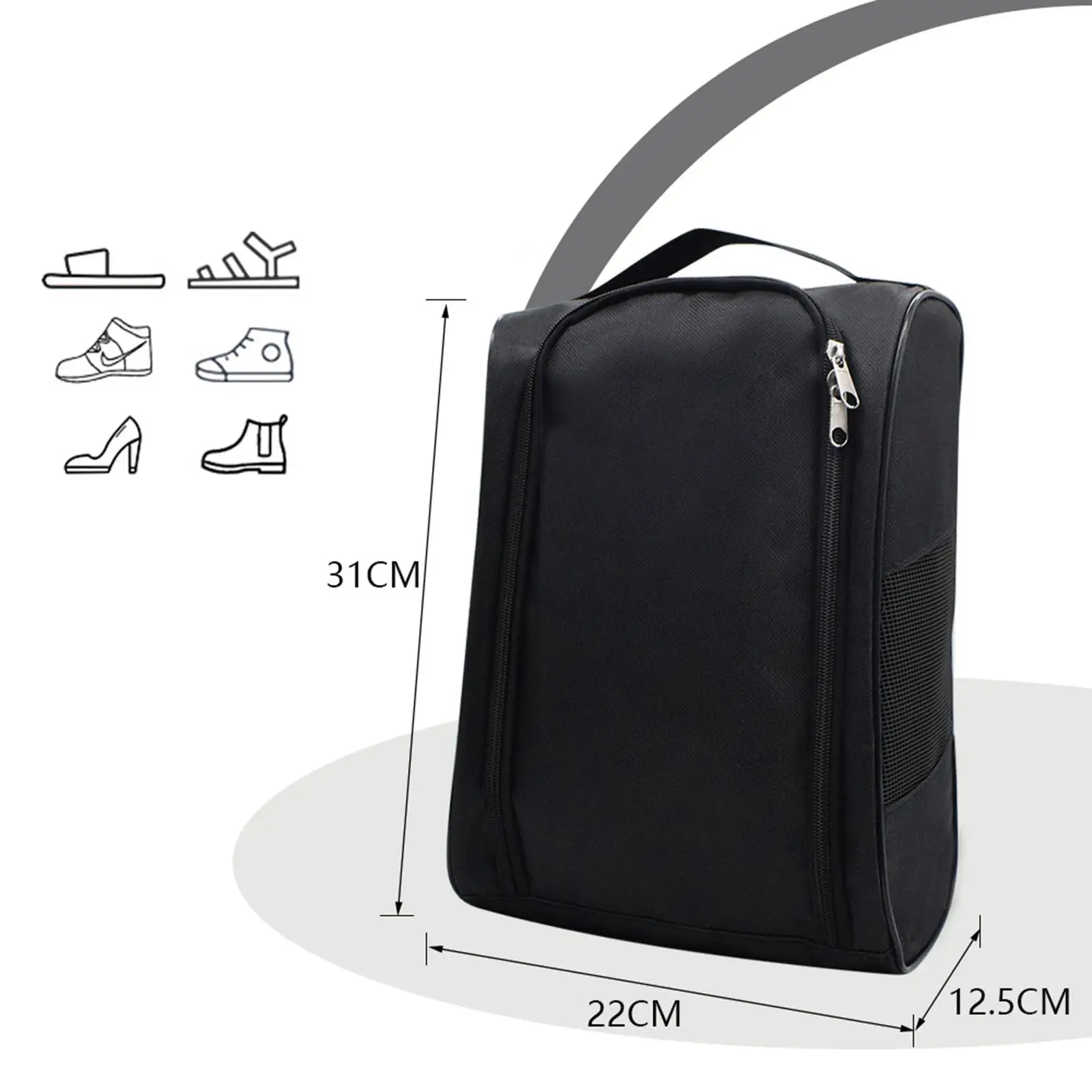 

Golf Shoe Bag Sports Storage Bags Breathable with Ventilation Organizer Carrier for Tennis Camping Bowling Rugby Workouts