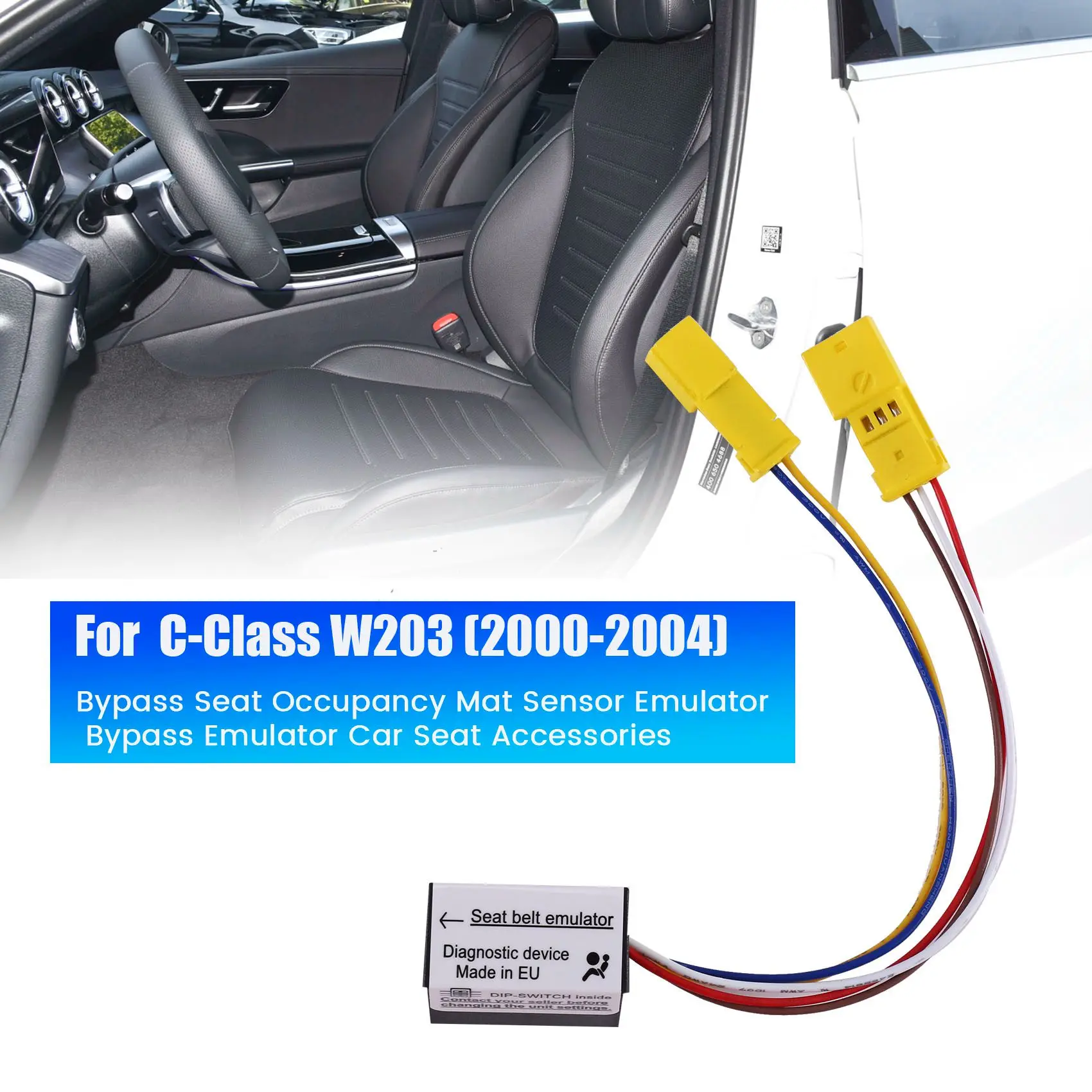 For Mercedes C-Class W203 (2000-2004) Bypass Seat Occupancy Mat Sensor Emulator Bypass Emulator Car Seat Accessories