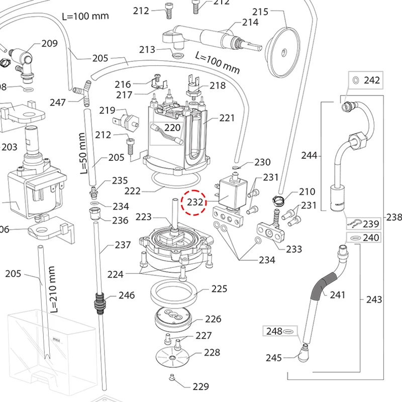 for Italian original imported Gaggia Classic Evo coffee machine brewing head solenoid valve accessories