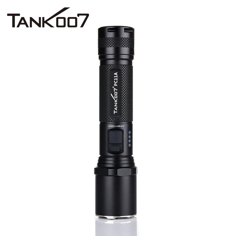 TANK007 PC11A Rechargeable LED Flashlight 18650 Battery Durable Waterproof Outdoor Camping Searching Torch Powerful Light