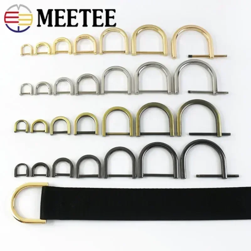 5/10Pcs 10-38mm Metal D Ring Buckle Detachable Screw Clasp DIY Bag Strap Hang Hook Belt Buckles Keyring Connection Accessories