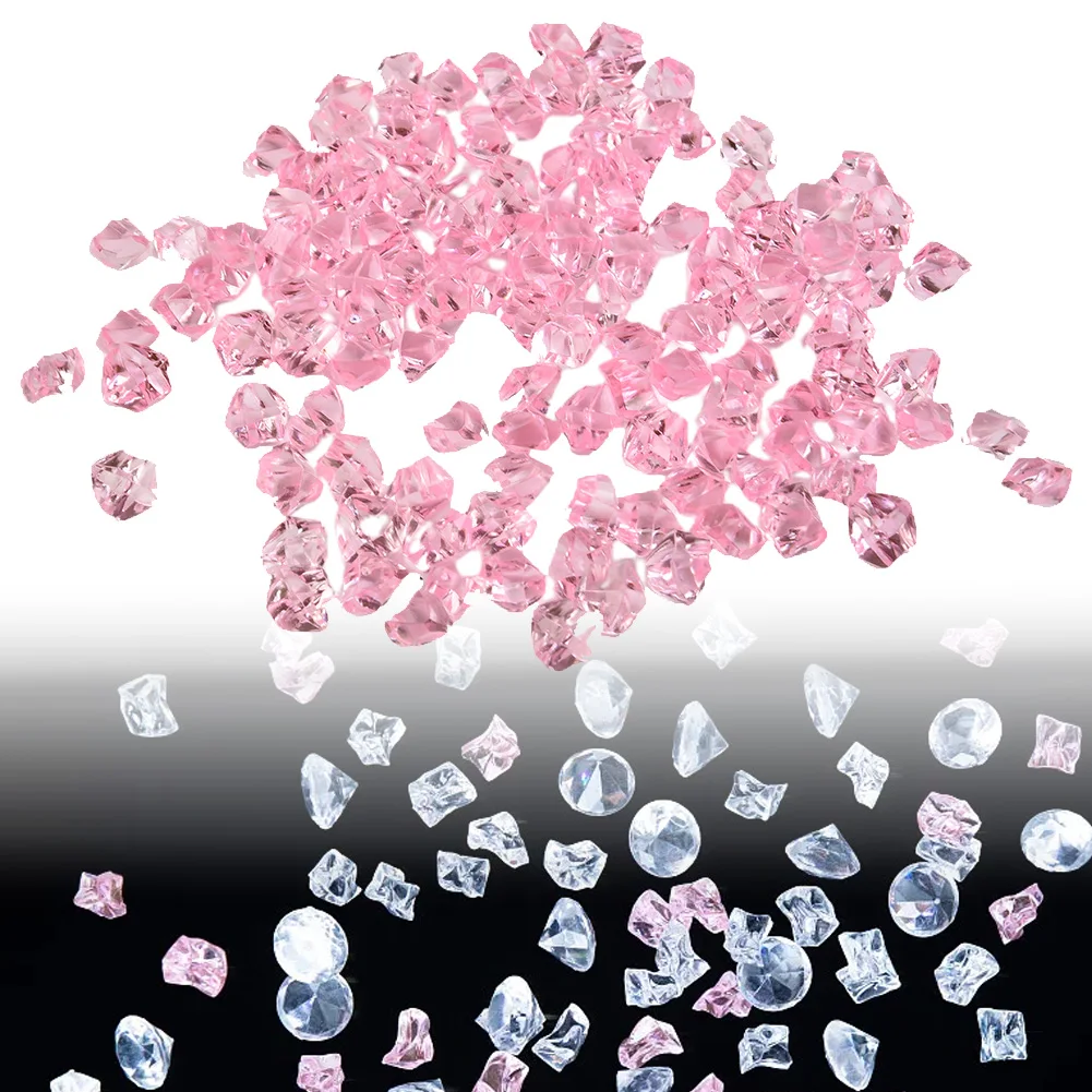 200 قطعة 6x9 مللي متر الاكريليك جوهرة حجر الجليد الحبوب الملونة البلاستيك جواهر كريستال الماس الأطفال ل زهرية خزان الأسماك DIY بها بنفسك الديكور