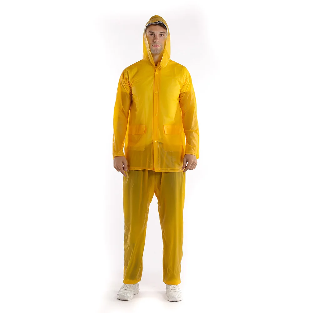 PVC Transparent Work Clothes Raincoat and Rain Pants Set Outdoor Duty Raincoat Anti-storm Rain Split Raincoat