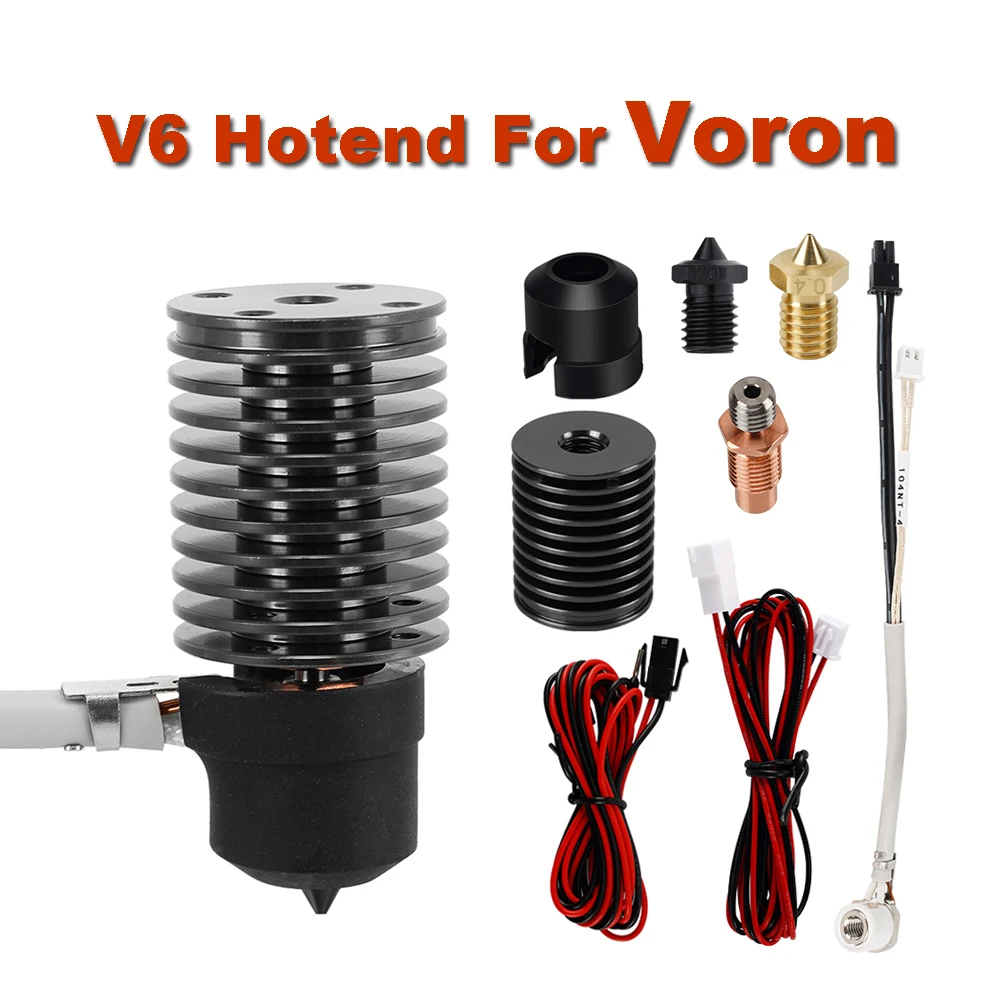 

E3D V6 Hotend для Voron 0,1/0,2/2,4/ Prusa/i3 V6 Керамический нагревательный сердечник Печатающая головка Сопло Термистор Биметаллическая горловина для 3D-принтера
