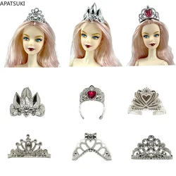 10pcs/lot Multi-style Plastic Crown Tiara For Barbie Doll Accessories 1/6 BJD Dollhouse Hair Accessories Children DIY Toys