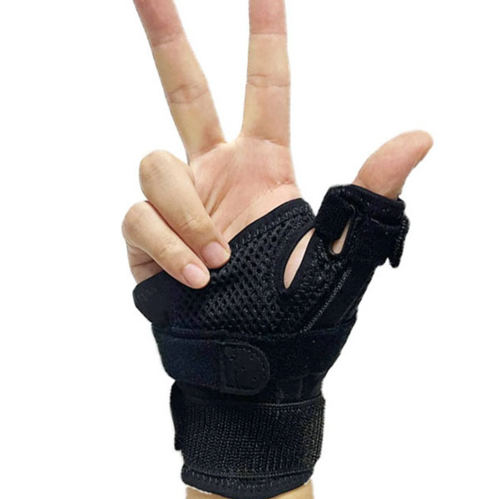 Thumb-Support Wrist Brace Adjustable Straps Wrist Support with Thumb Hook-and-Loop Secure Fit