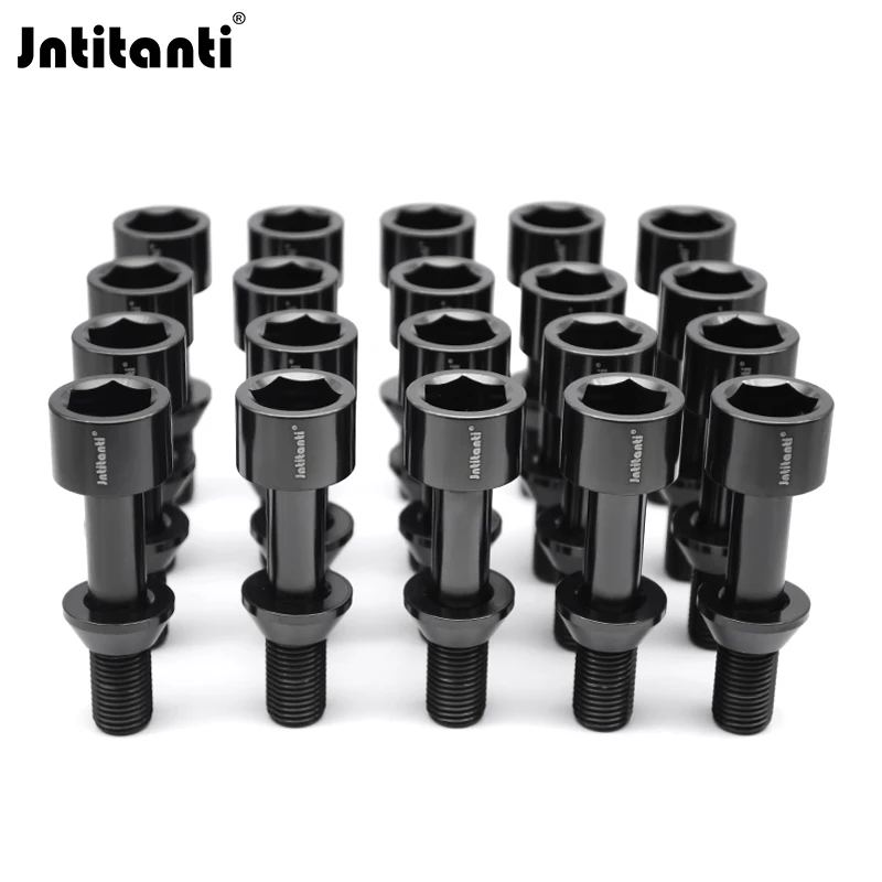 

Болт колесный Jntitanti M14*1.5*52мм с плавающей конической шайбой, титановый Gr.5, для гоночных автомобилей Ferrari
