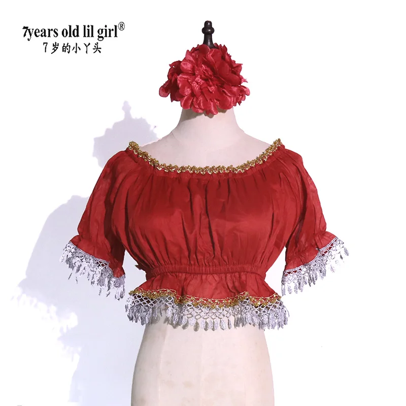 Women Girl Spanish Flamenco Top-Skirt Costume Customized Dress Gyspy Festival Performance Dance Wear Set AA11