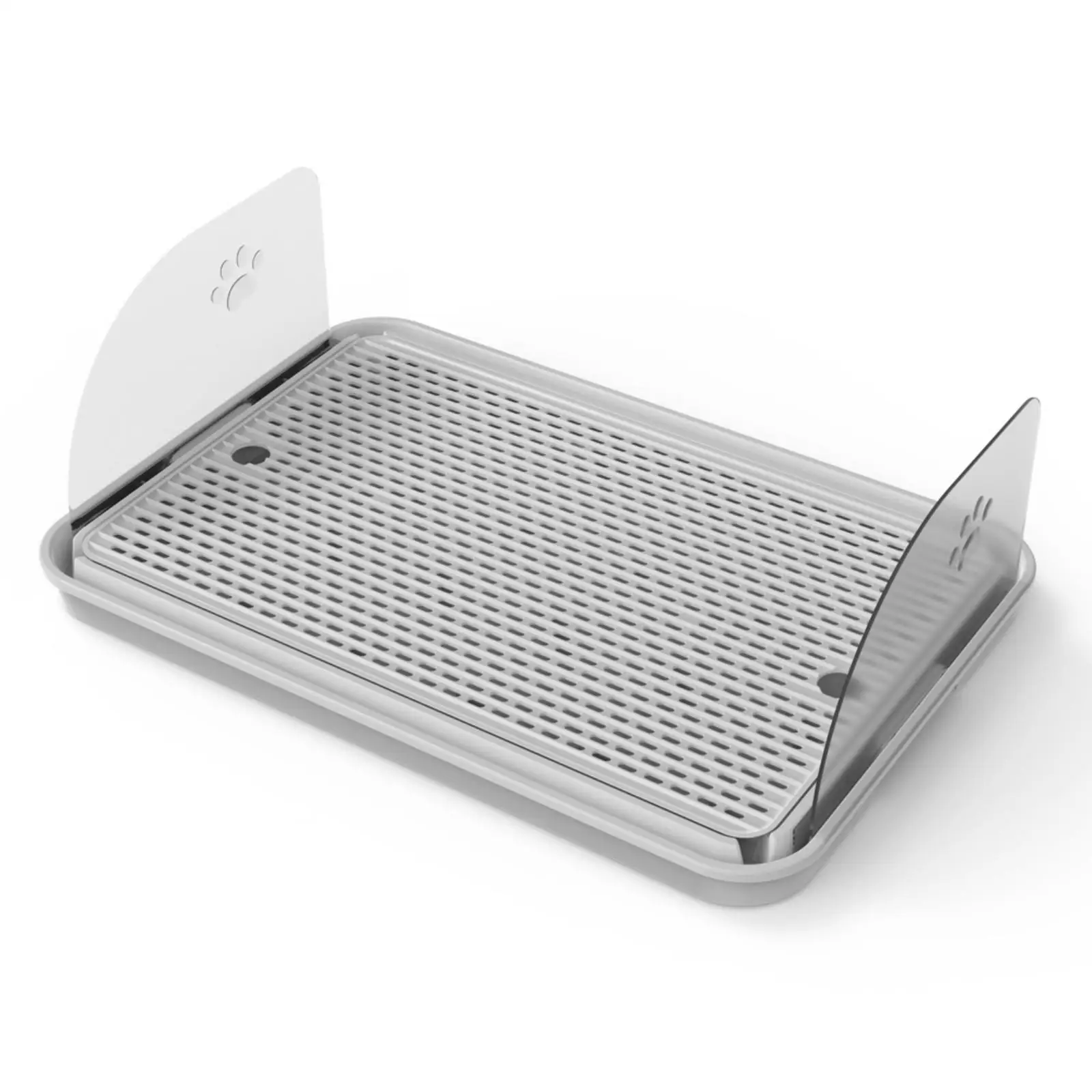 Large Semi Enclosed Cat Pan with Splash Protection Rounded Corners Shallow Walls for Easy Access Kittens