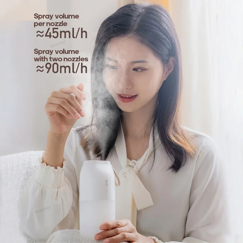 แบบพกพา Double Mist Air Humidifier 300ml Cold Mist Diffuser 2000mAh เครื่องฟอกอากาศรถยนต์ USB Mini Air Freshener Umificador AROMA