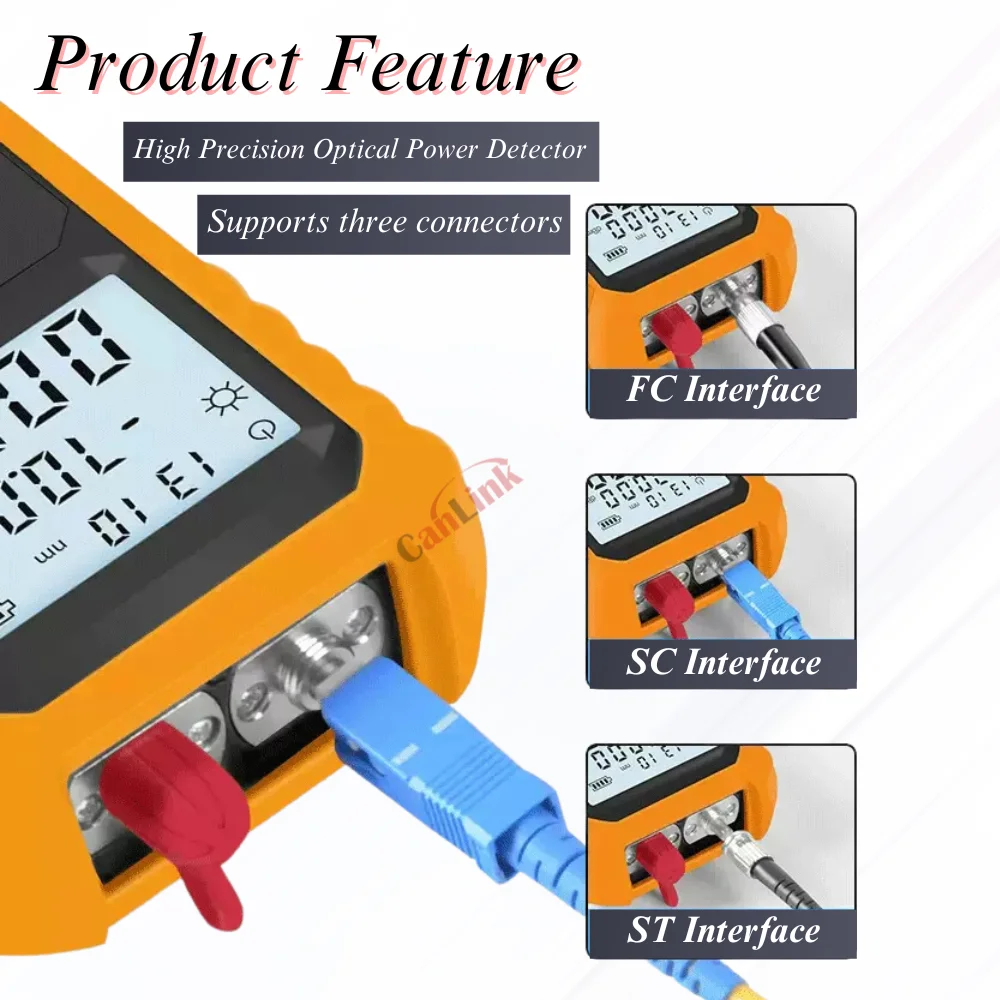 Misuratore di potenza ottica penna a luce rossa 4 in 1 Mini penna in fibra ottica rossa 5km lampada Ttester in fibra ottica batteria a secco/al litio
