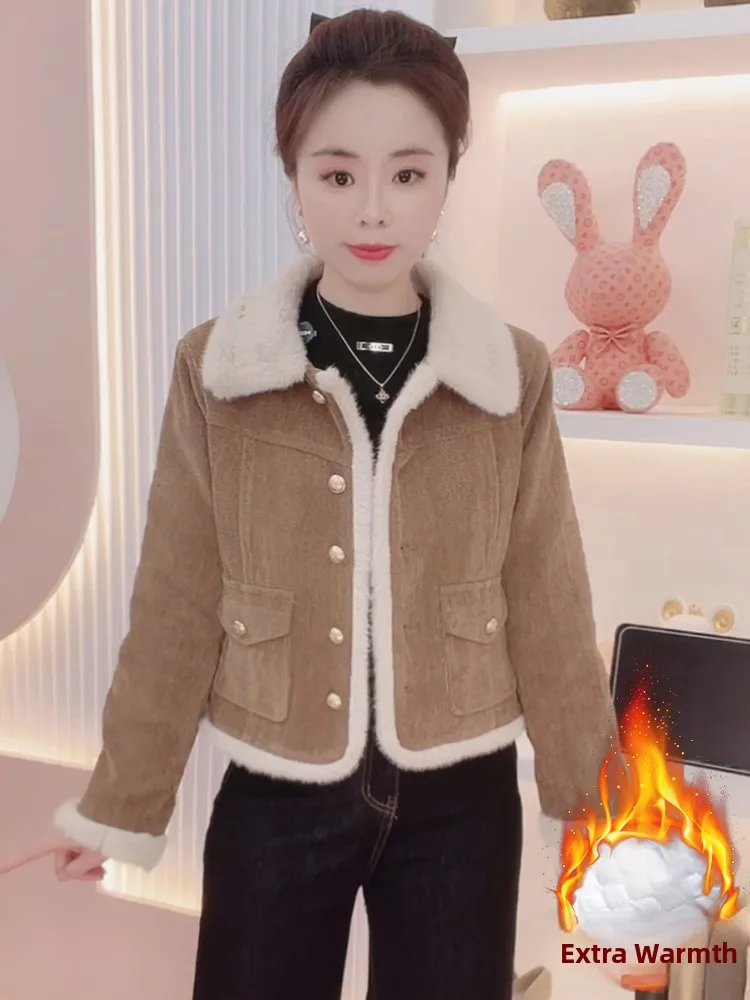 

Женская свободная верхняя одежда на подкладке Thiened Fce, зима 2026, Новое поступление, простое длинное повседневное пальто на пуговицах