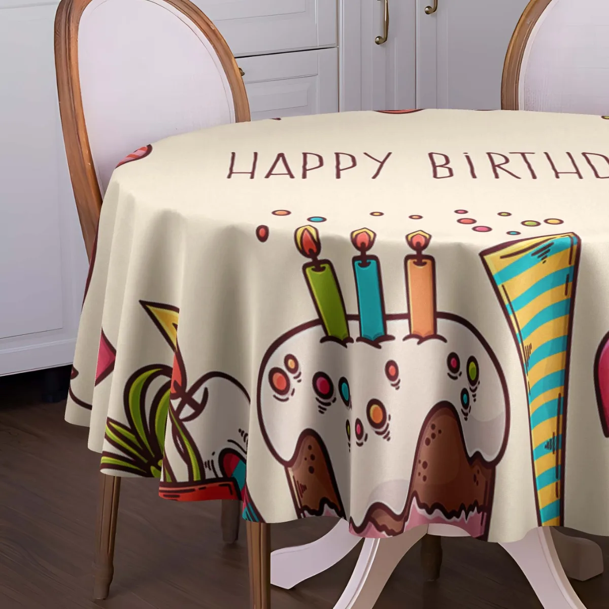 1PC features birthday party-themed patterns and comes in multiple sizes for party tablecloths.zyc