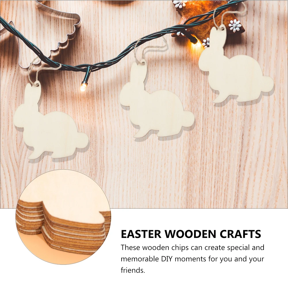 

30 pcs Wooden Hanging Decorative Wooden Art-Wares Decor Lovely Crafts Easter DIY Supplies Sturdy Durable Creative Design