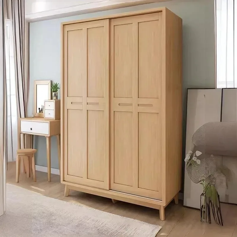 

Simple Sliding Doors Wardrobes Wood Nordic Luxury Wooden Clothes Closet Wardrobes Storage Korean Luxury Muebles Trendy Furniture