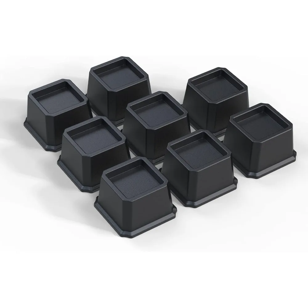 

Подставки для кроватей 2-дюймовые сверхмощные, мебельные стойки для каркаса кровати, дивана, стола, стула, подъемники до 1500 фунтов, набор из 8 шт., черный