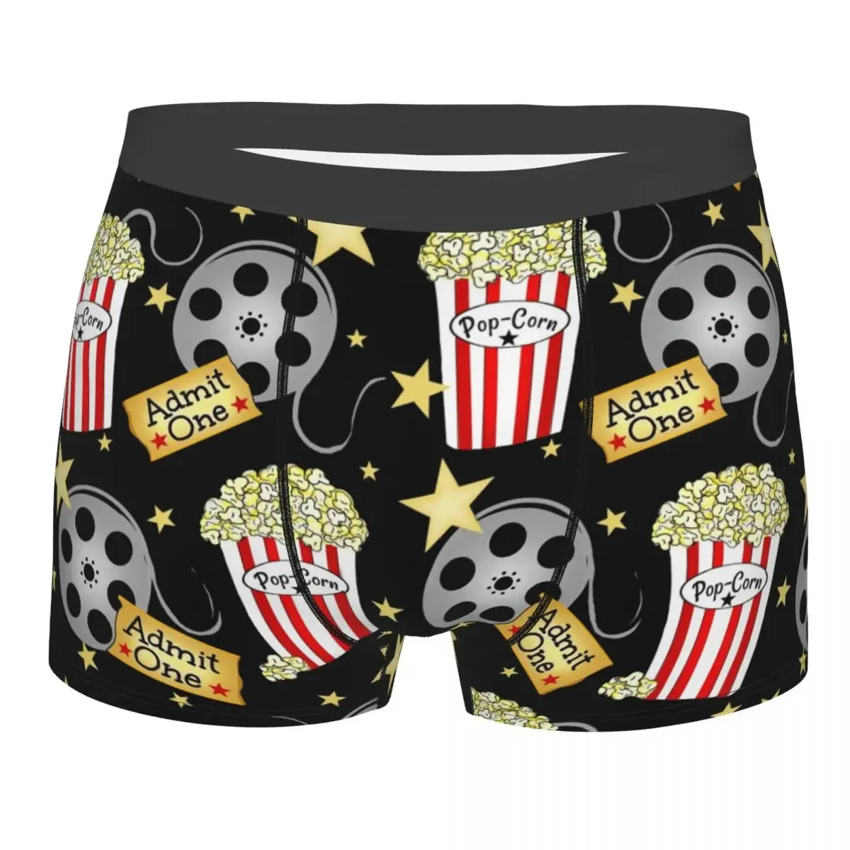 Man Movie Night Pop Corn Boxer Shorts Panties Breathable Underwear Production Film Cinema Male Sexy Underpants