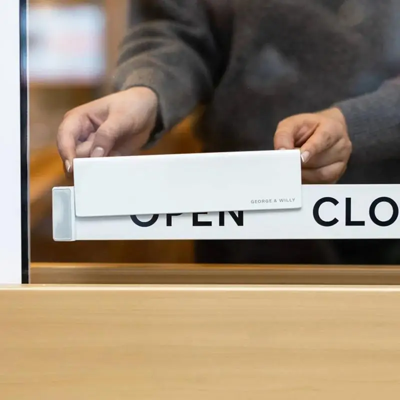 Open Closed Sign Privacidade Slide Door Indicator, Clear Text Display, Colorido Texto Slider, Negócios