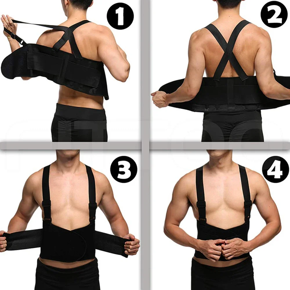 Back Brace Men Women Lumbar Support for Heavy Lifting Lower Back Support Belt with Removable Suspenders-Adjustable Back Belt