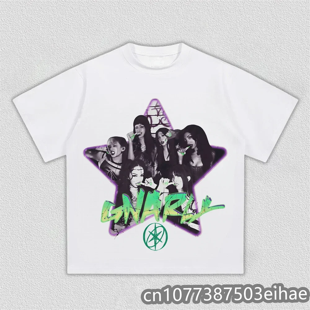 Katseye Gnarly T-Shirt KATSEYE Summer Cotton T Shirts Women Short Sleeve Tops Fashion O-neck High Quality Tshirt Unisex Clothes